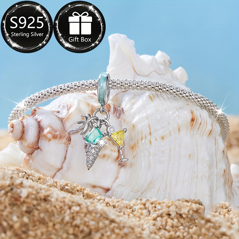 S925 Sterling Silver Women's Ocean Beach Party Pendant